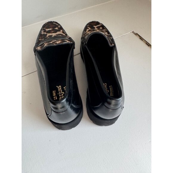 G.H.BASS Women's Whitney Lug Leopard Loafer Flats Size 6.5 Black Leather NEW - Picture 5 of 11